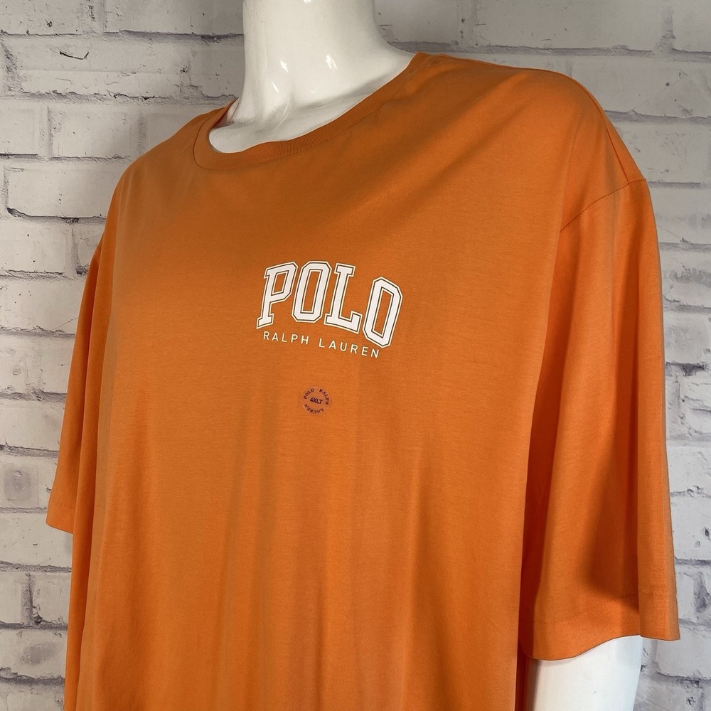 Polo Ralph Lauren Shirt Men's 4XB Big T-Shirt Orange Short Sleeve NWT